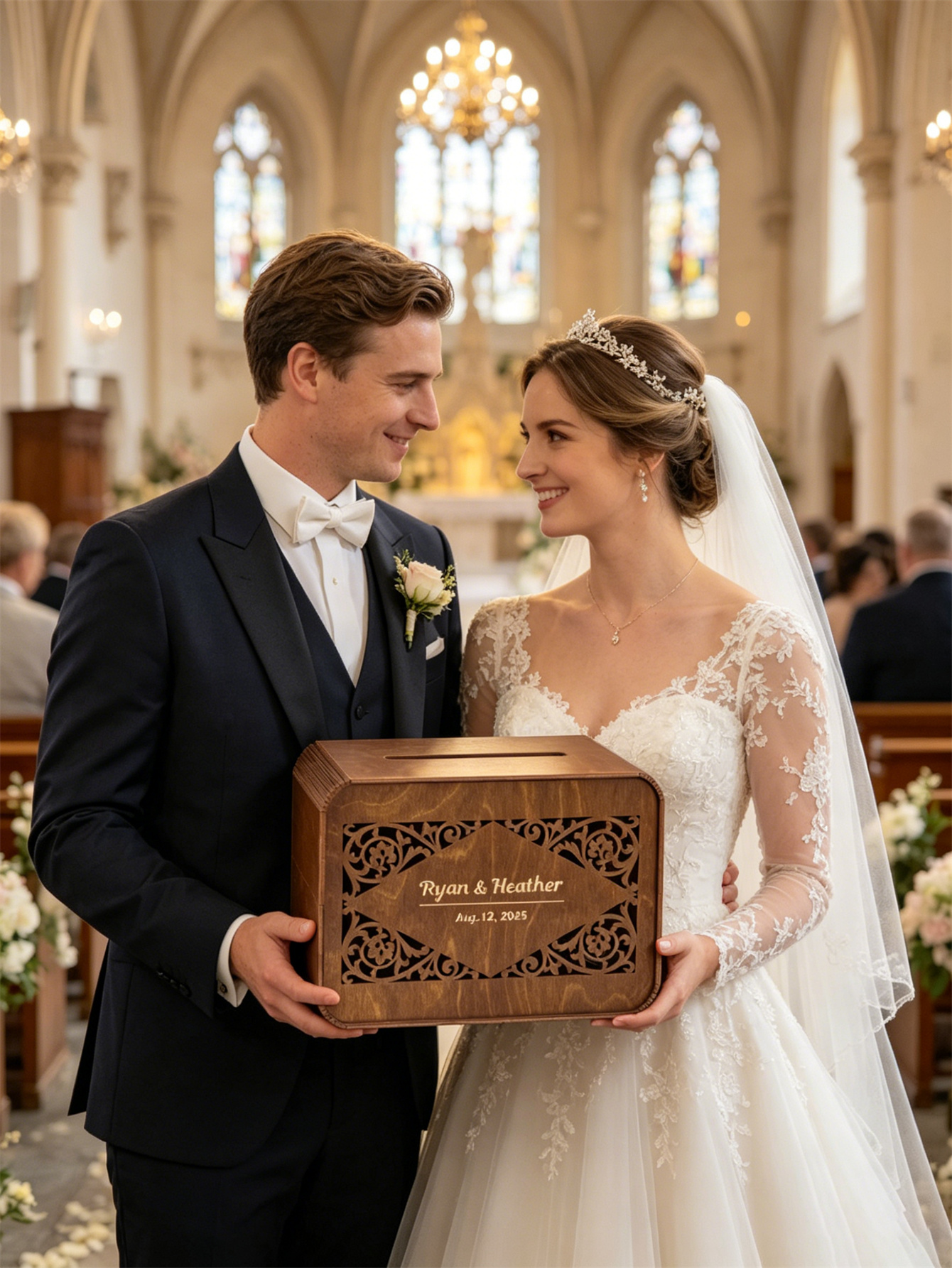 Wooden card boxes, personalized wedding card boxes, and bride gift-giving card boxes